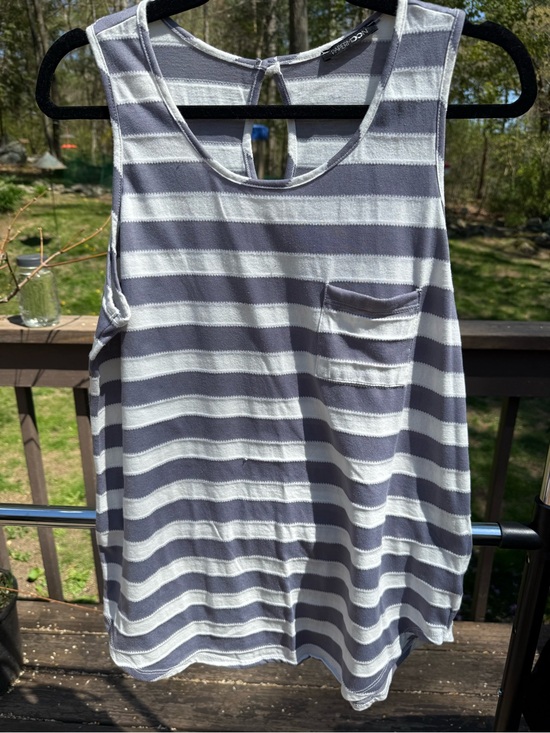 Papermoon Tops - Papermoon Gray & White Striped Tank Top
